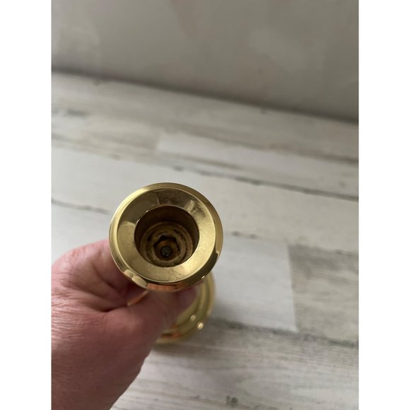 Heavy cast brass look taper candlestick - Picture 3 of 5